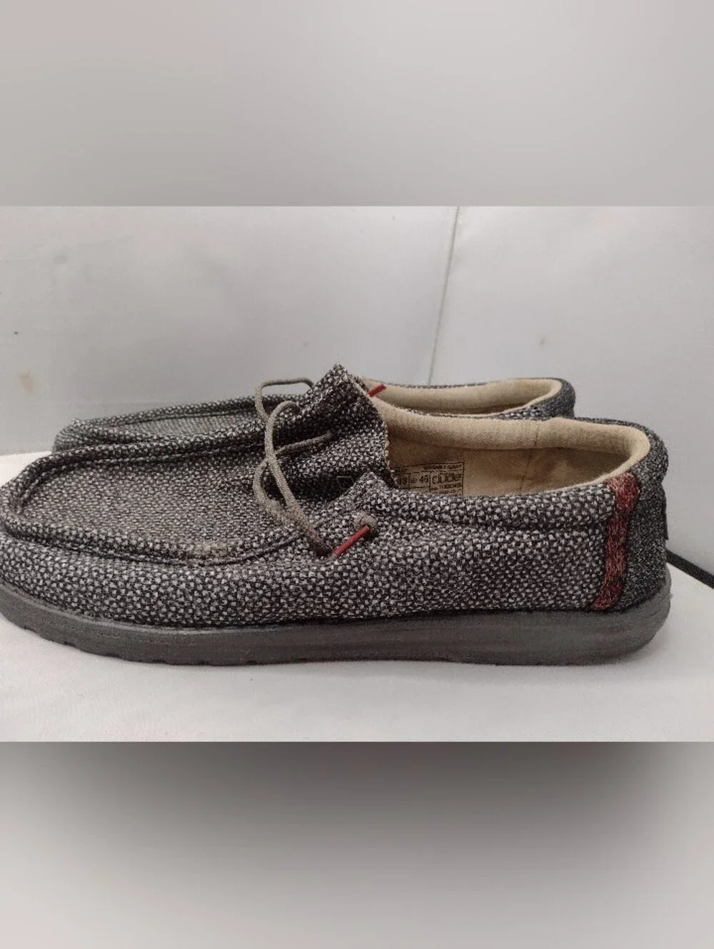 Hey Dude Mens Wally Slip-On Loafer Shoes Size 13 Magnet Gray Boat FF